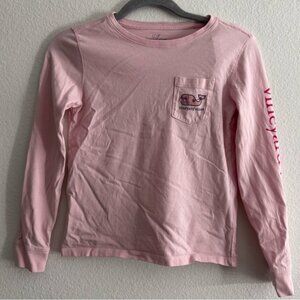 Vineyard Vines Youth Girls Pink Heart Preppy Valentines Day Long Sleeve Shirt